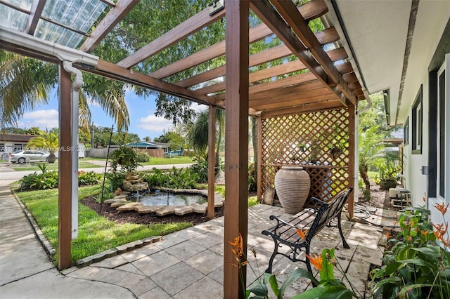 view of patio / terrace with a pergola