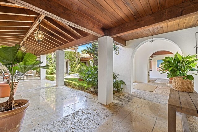 entrance to property featuring french doors