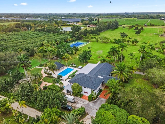 bird's eye view featuring a rural view