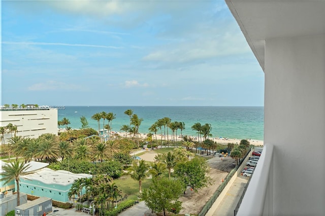 water view with a view of the beach