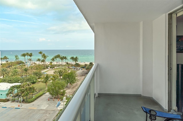 balcony with a water view