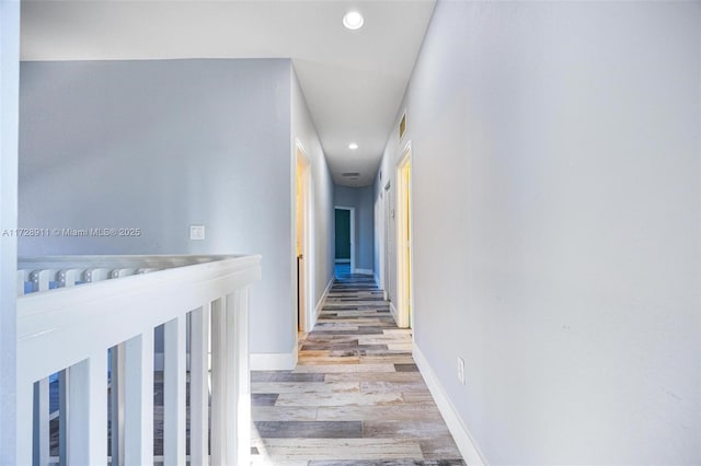 hall featuring light hardwood / wood-style flooring