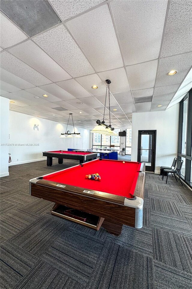2301 S Ocean Dr Unit 2408, Hollywood, FL 33019 - dining space featuring a drop ceiling and wood finished floors