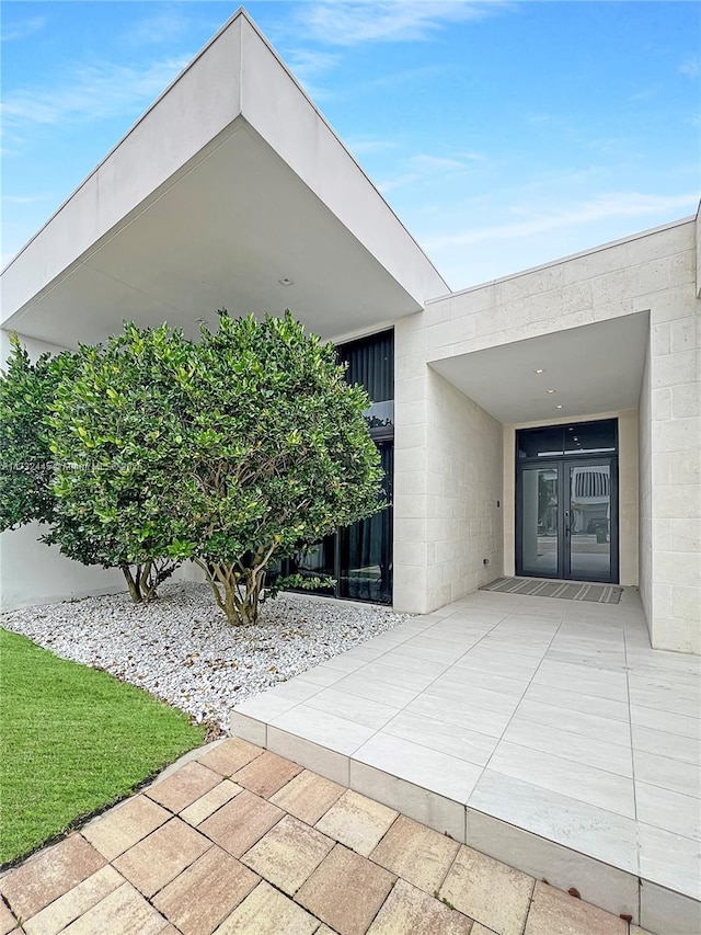 entrance to property with french doors