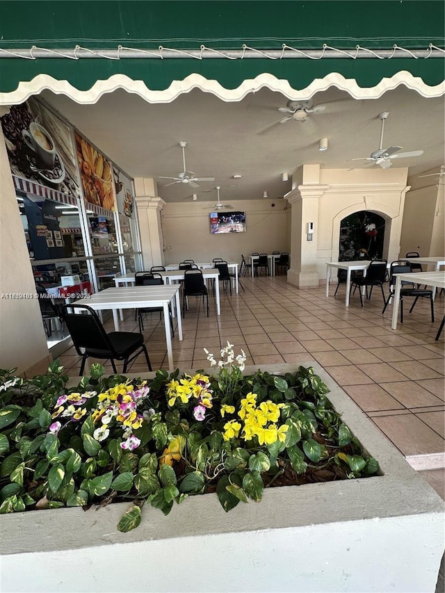 view of patio / terrace with ceiling fan