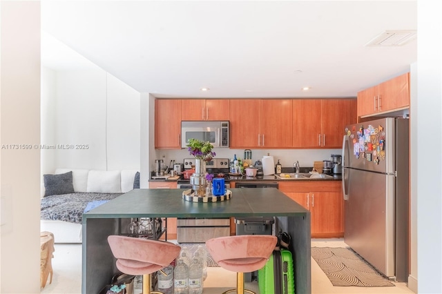 kitchen with stainless steel appliances and sink