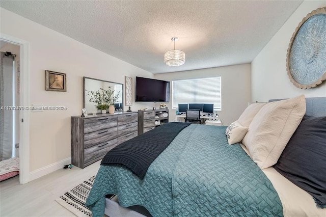 bedroom with a textured ceiling