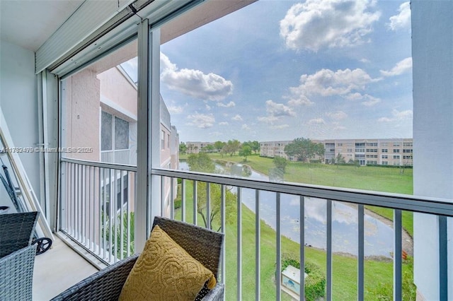 balcony with a water view