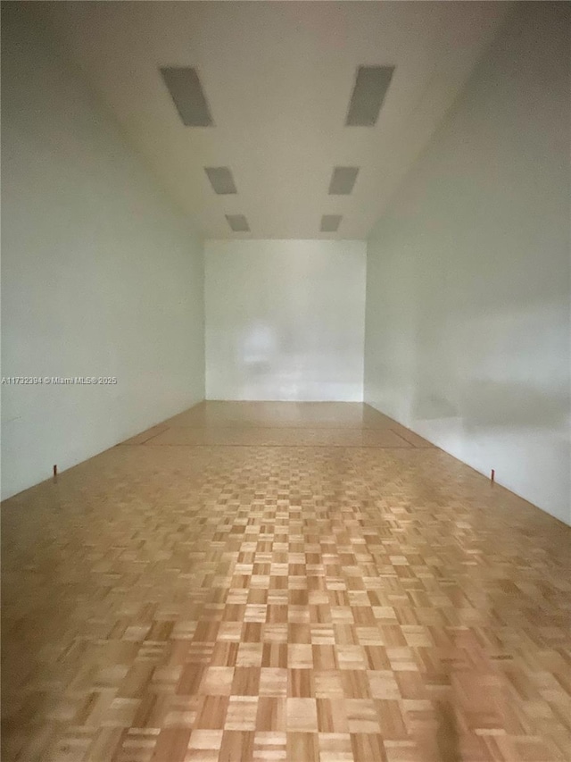 empty room featuring light parquet flooring