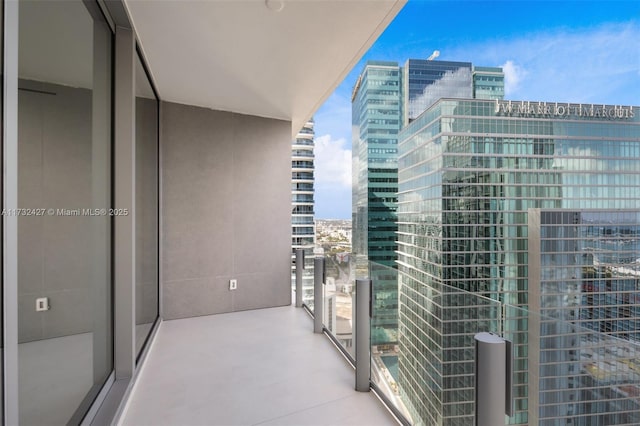 balcony with a city view