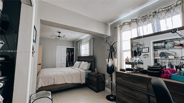 view of tiled bedroom