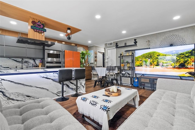 living room featuring hardwood / wood-style floors