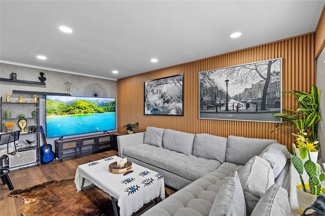 living room featuring hardwood / wood-style flooring