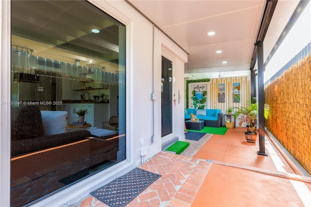 view of patio with an outdoor hangout area