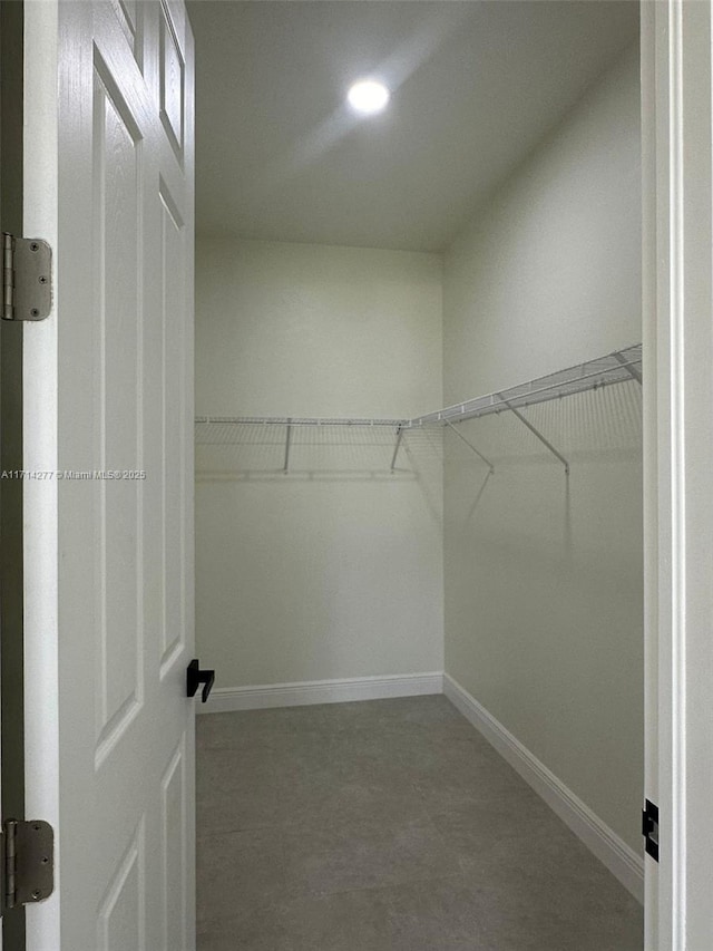 view of walk in closet