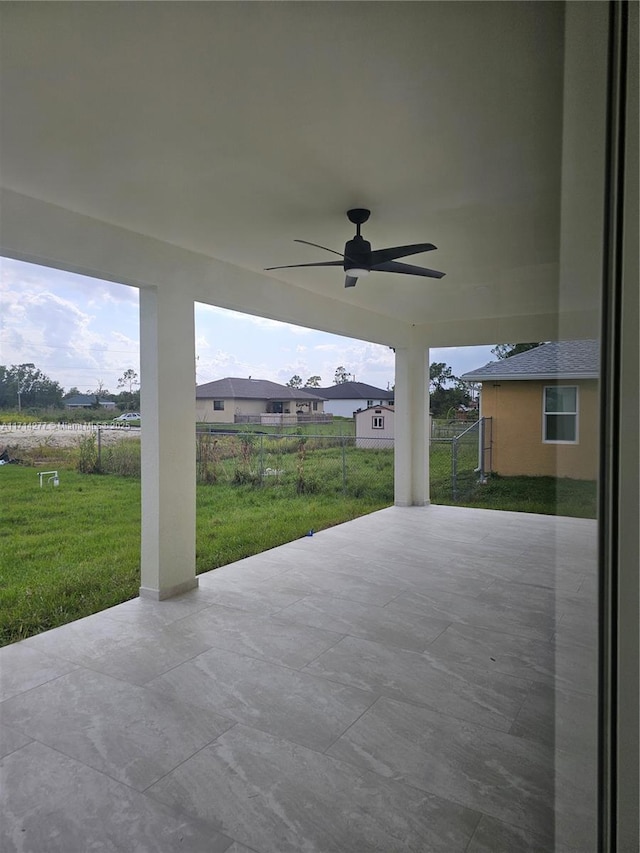 view of patio / terrace with ceiling fan