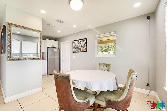 view of tiled dining area