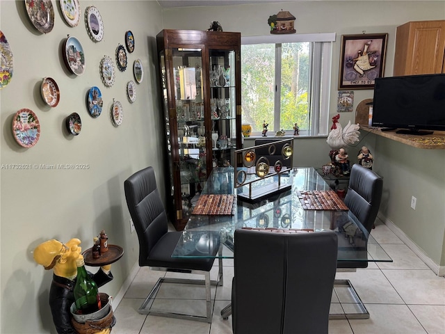 view of tiled dining room