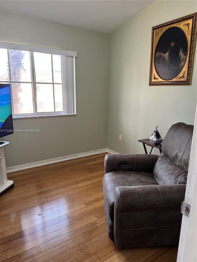 sitting room featuring hardwood / wood-style flooring