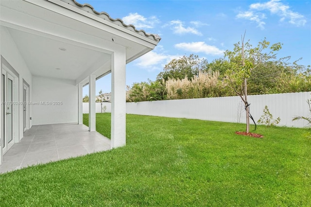 view of yard featuring a patio