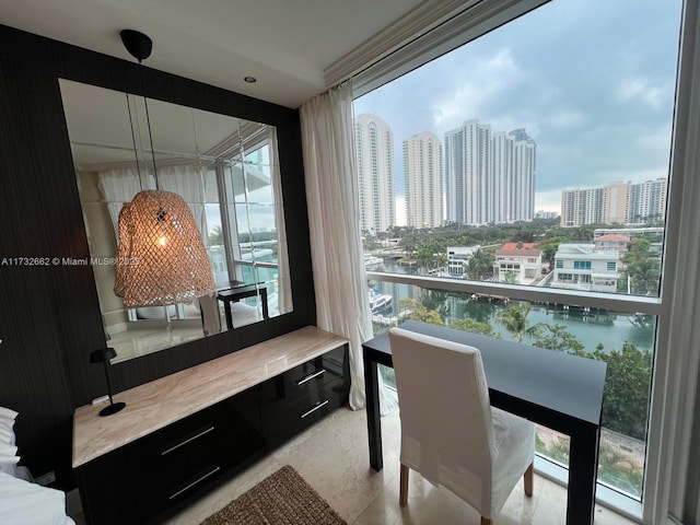 balcony with a water view