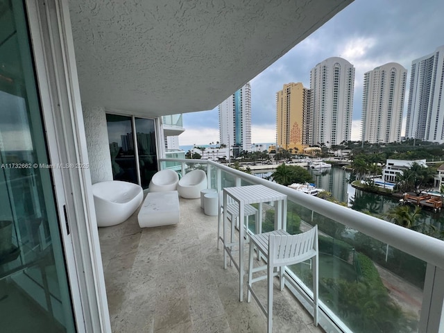 balcony with a water view