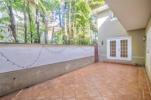 view of patio / terrace featuring french doors