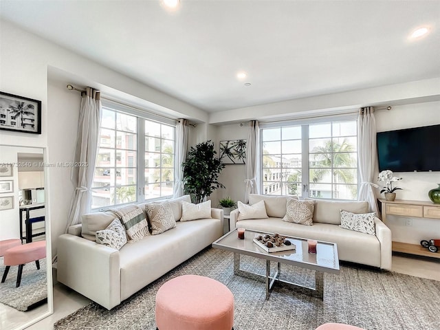 living room with a healthy amount of sunlight