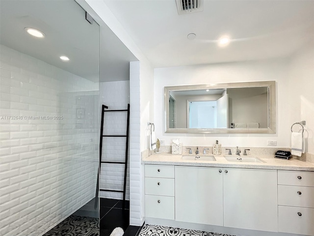 bathroom featuring vanity and tile patterned floors