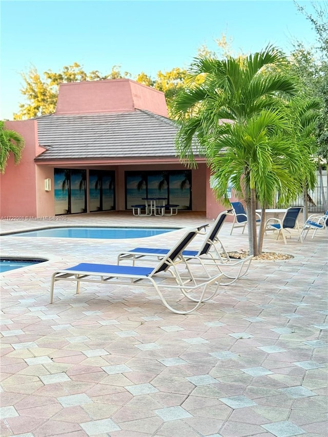 view of pool with a patio