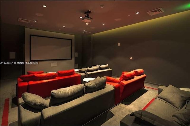 view of carpeted home theater