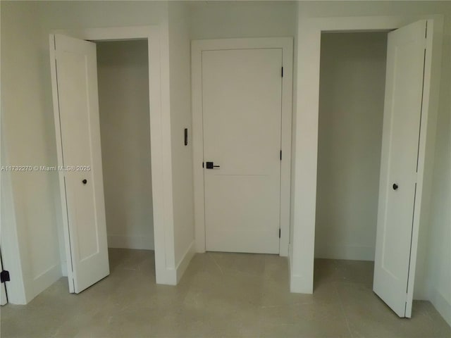 unfurnished bedroom featuring a closet