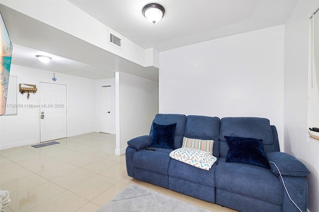 view of tiled living room