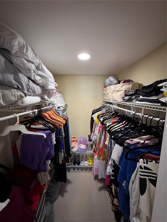 view of walk in closet