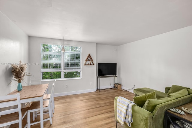 living room featuring light hardwood / wood-style floors