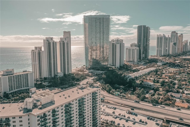 city view with a water view