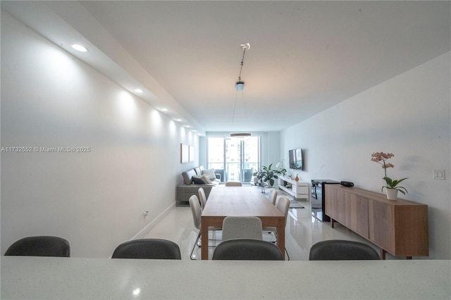 view of tiled dining area