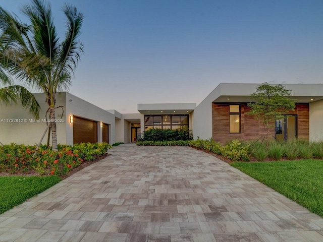 contemporary house with a garage