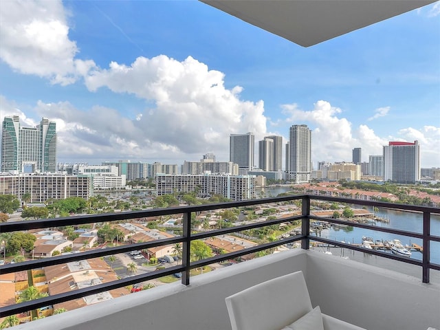 balcony with a water view