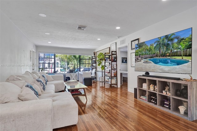 living room featuring hardwood / wood-style flooring