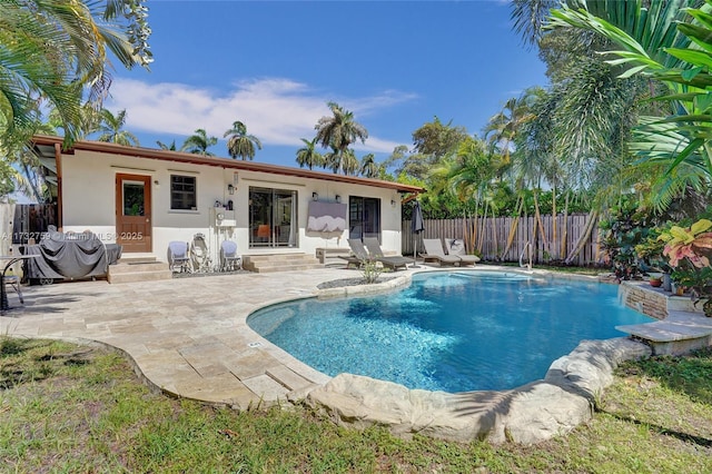 view of pool with a patio area