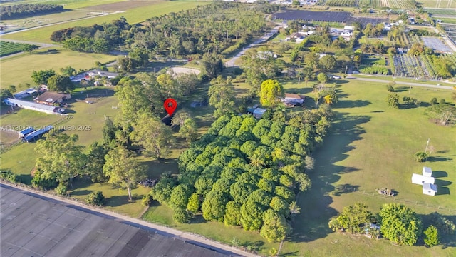 aerial view featuring a rural view