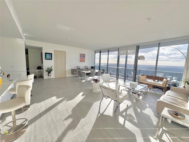 living room featuring expansive windows