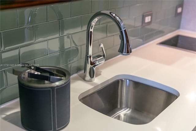 interior details with tasteful backsplash and sink