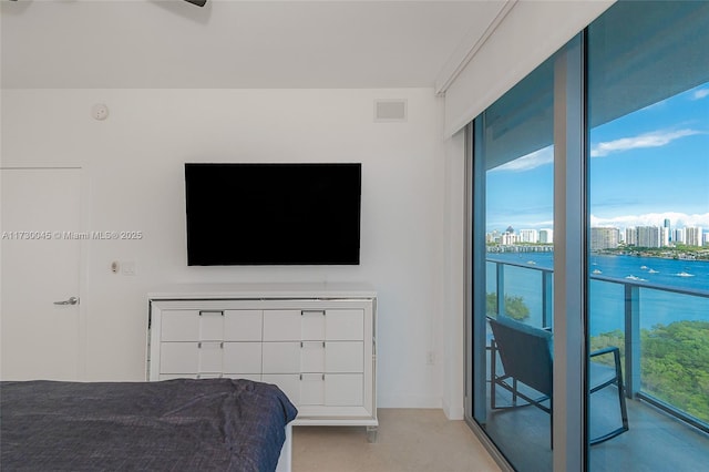 bedroom with visible vents