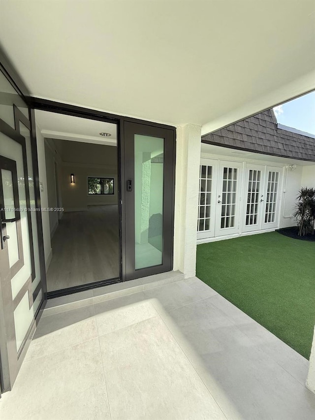 view of patio / terrace featuring french doors