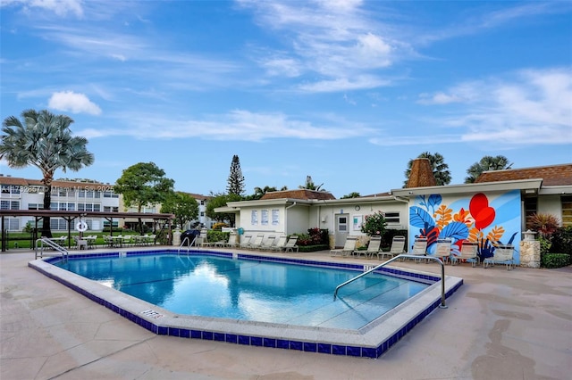 view of pool with a patio