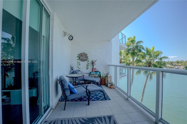 balcony with a water view