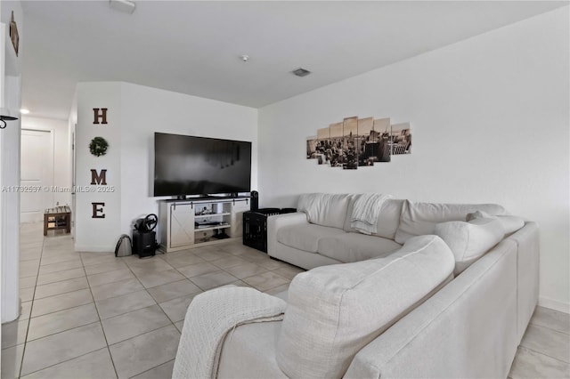 view of tiled living room