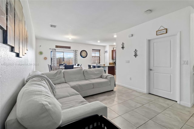 view of tiled living room